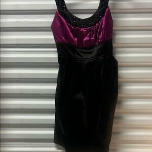 Elegant Black and Purple Women's Dress DR001 Poly